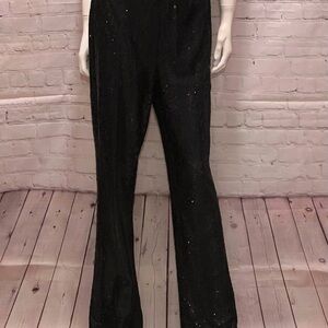 ❤️ ZARA Black Sequin Pull-On Pants – Wide Leg Glam Evening Pants – Size L